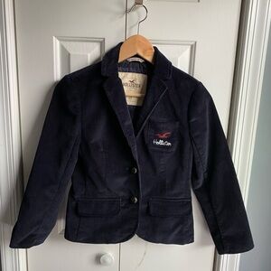 Hollister Womens Black Corduroy Fashion Blazer Jacket Size XS Academia Preppy